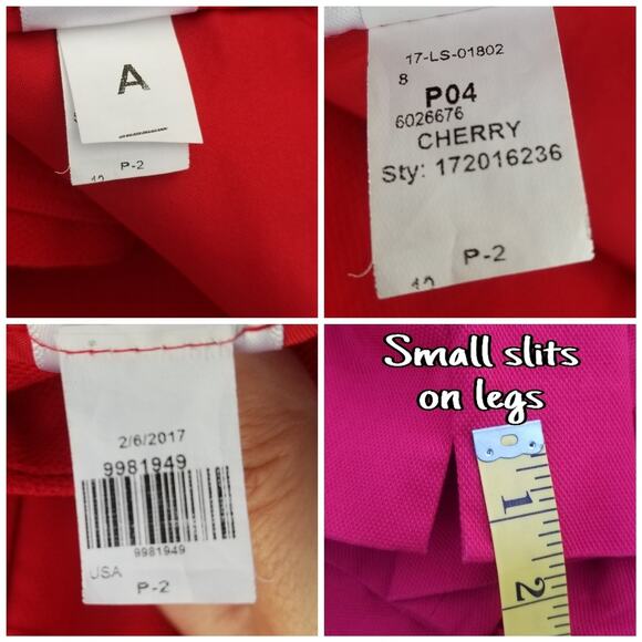 Cropped Stretch Pants Talbots Hampshire Size 12 Crop Ankle Solid Red Color EUC - Picture 5 of 11